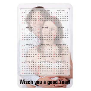 Custom Calendar + your own photo / backgr. / text Magnet