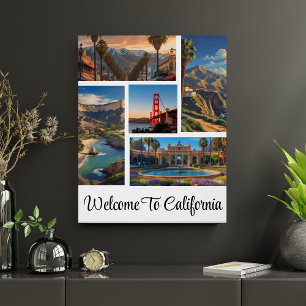 Custom California City Landmarks Photo Collage Poster