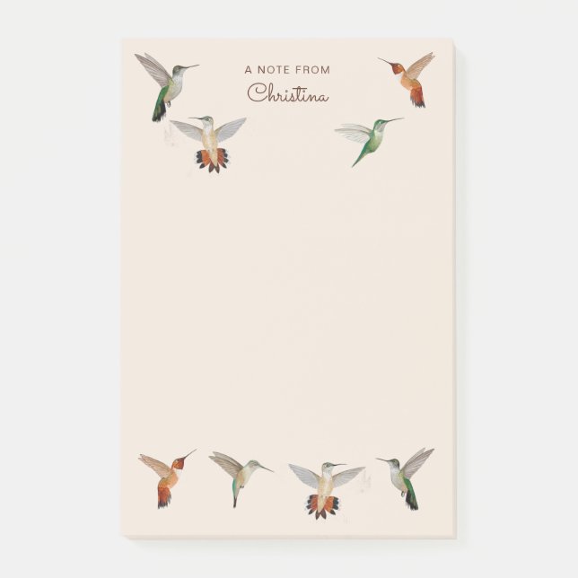 Custom California Hummingbirds Post-it Notes (Front)