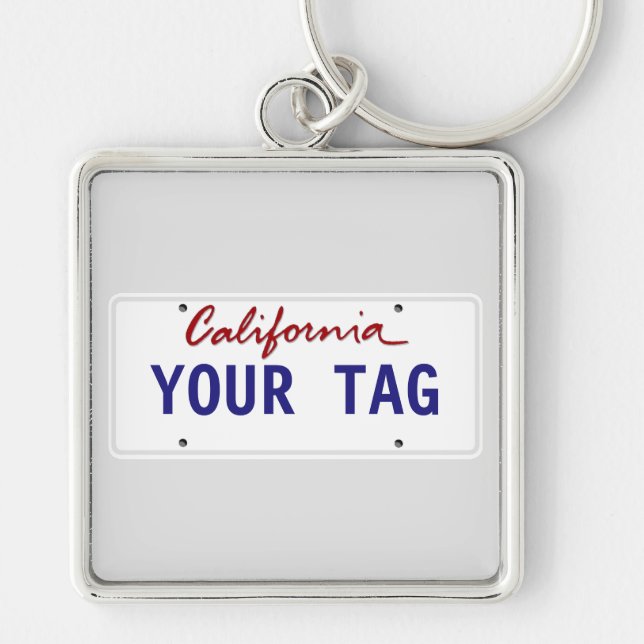 Custom California License Plate Key Ring (Front)
