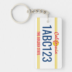 Custom California license plate retro style Key Ring