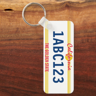 Custom California license plate retro style Keycha Key Ring