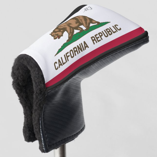 Custom California Republic flag golf putter cover (3/4 Front)