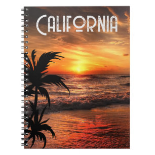 CUSTOM CALIFORNIA SUNSET BEACH NATURE BEAUTY NOTEBOOK
