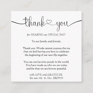 Custom Calligraphic Photo Thank You Enclosure Card