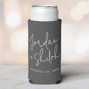 Custom Calligraphy Wedding To have and To hold Seltzer Can Cooler