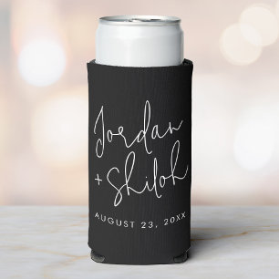Custom Calligraphy Wedding To have and To hold Seltzer Can Cooler