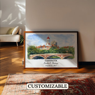 Custom Cambridge Wall Art, Massachusetts Poster