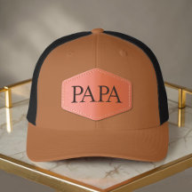 Custom Camel and Black PAPA Lettering