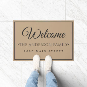 Custom Camel Estate Family Name Welcome Area Doormat