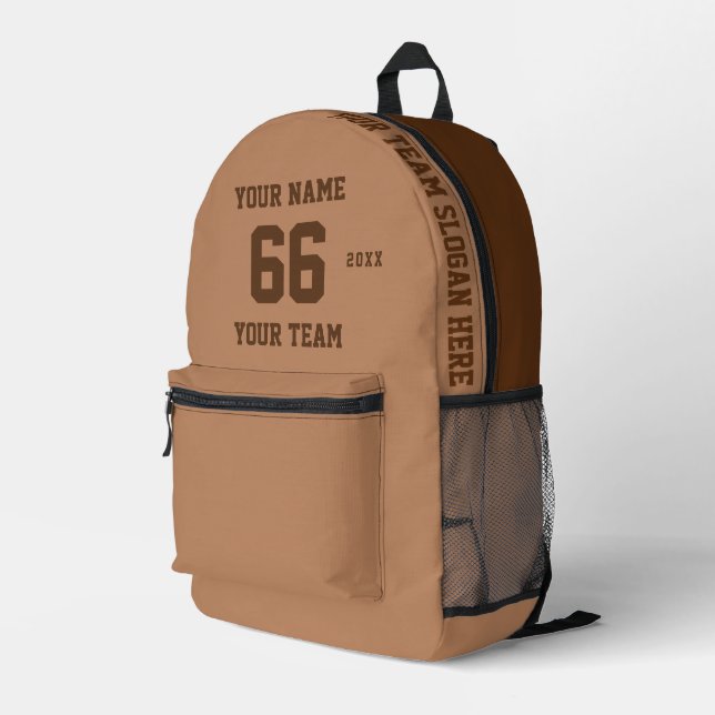 Custom Camel Name, Number, Team Sport Printed Backpack (Back Corner Right)