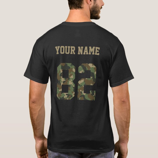 Custom Camouflage Number 82 Personalised  T-Shirt (Back)