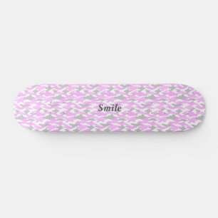 Custom Camouflage Pink Skateboard Lettering