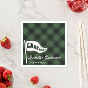 Custom Camp Bach Flannel Bachelorette Camp Flag Napkin
