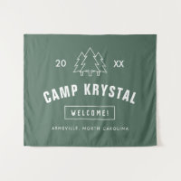 Custom Camp Bachelorette Party Backdrop Tapestry