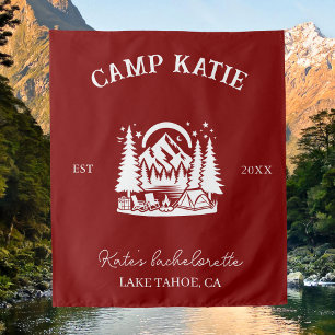 Custom Camp Bachelorette Party Camping Bridal Tapestry