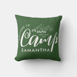 Custom Camp Bachelorette Party Modern Rustic Cushion