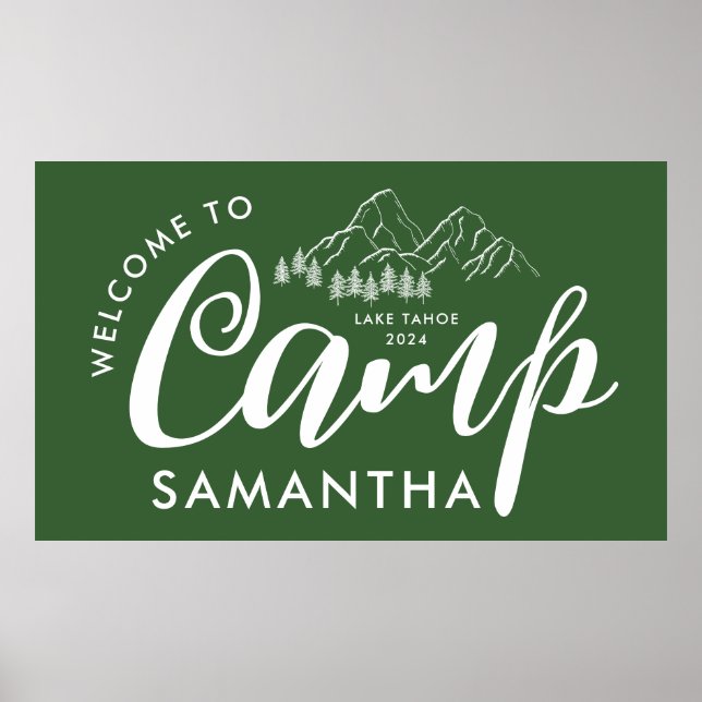 Custom Camp Bachelorette Party Modern Rustic Poster (Front)