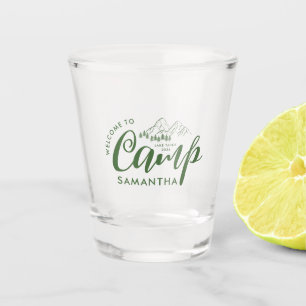 Custom Camp Bachelorette Party Modern Rustic Shot Glass