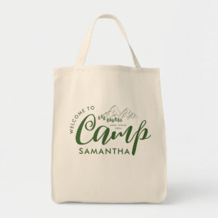 Custom Camp Bachelorette Party Modern Rustic Tote Bag