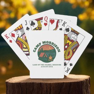 Custom Camp Lake Bachelorette Party Glamping Playing Cards