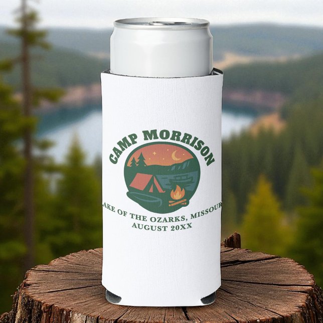 Custom Camp Lake Bachelorette Seltzer Can Cooler (Creator Uploaded)