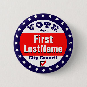 Custom Campaign City Council 6 Cm Round Badge