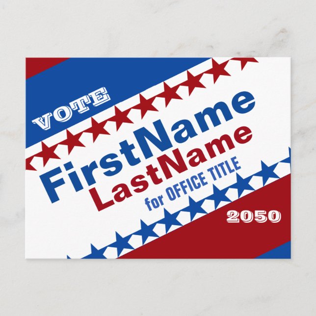 Custom Campaign Elect Template Postcard (Front)