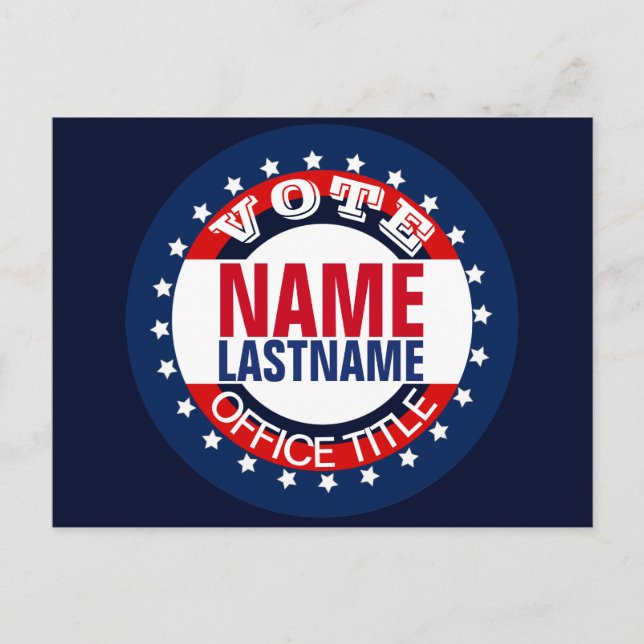 Custom Campaign Election Patriotic Postcard (Front)