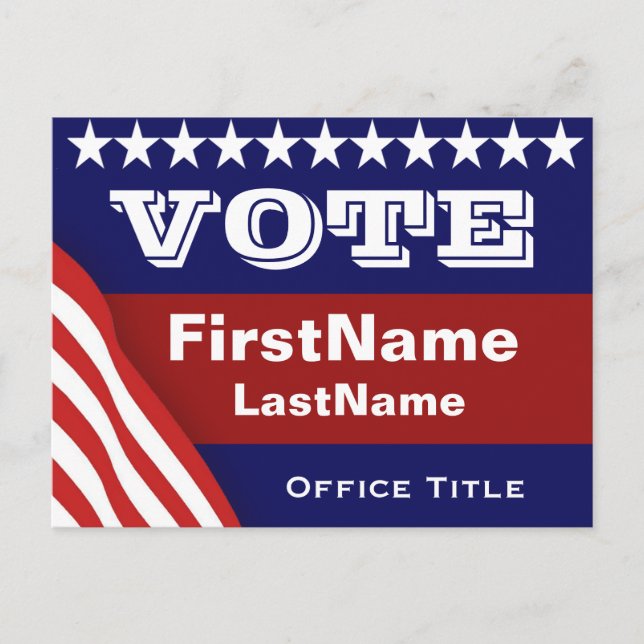 Custom Campaign Election Template Postcard (Front)