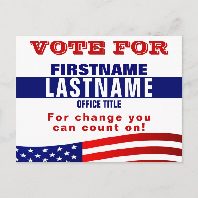 Custom Campaign Election Template Postcard (Front)