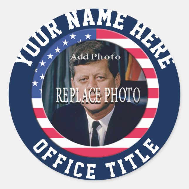 Custom Campaign Photo Classic Round Sticker (Front)