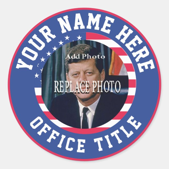 Custom Campaign Photo Classic Round Sticker (Front)