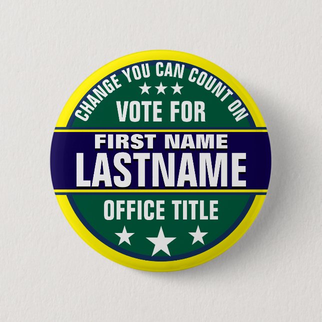 Custom Campaign Political Button (Front)