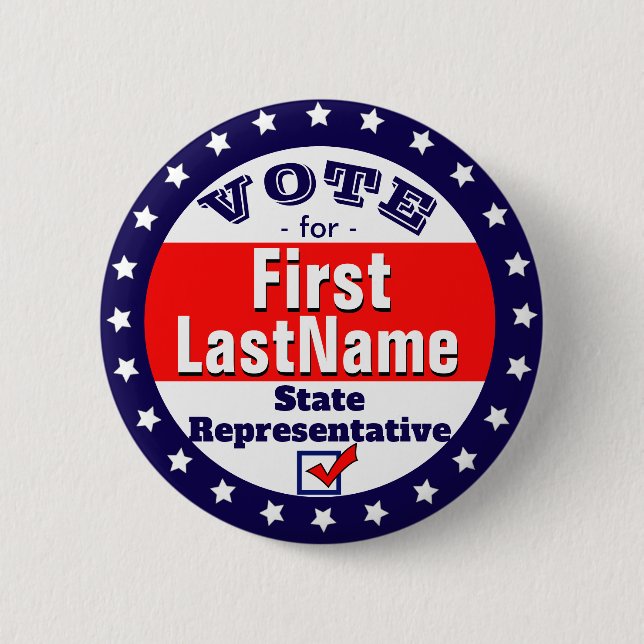 Custom Campaign State Representative 6 Cm Round Badge (Front)