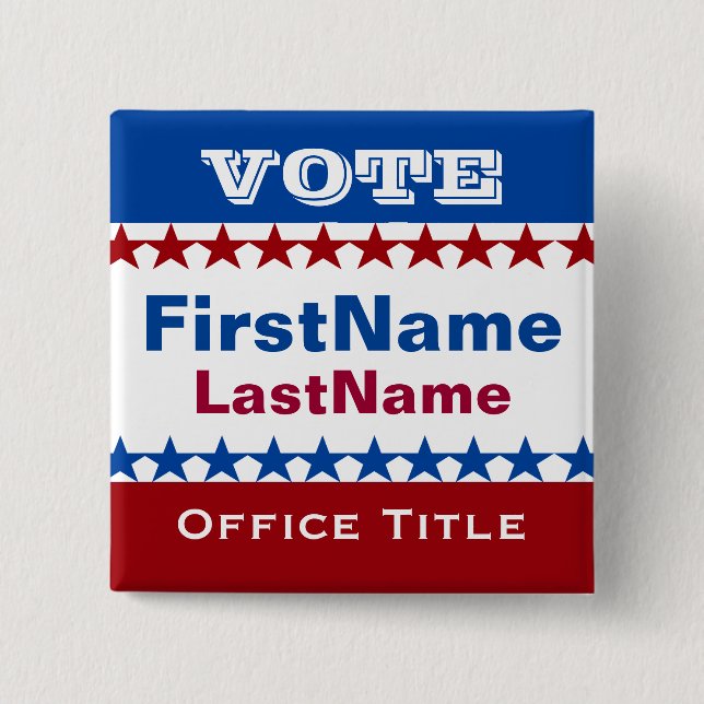 Custom Campaign Template 15 Cm Square Badge (Front)