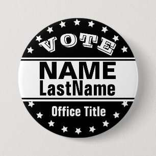 Custom Campaign Template Black / White 7.5 Cm Round Badge