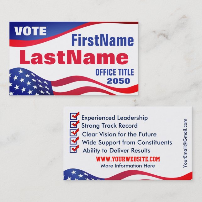 Custom Campaign Template Business Card (Front/Back)