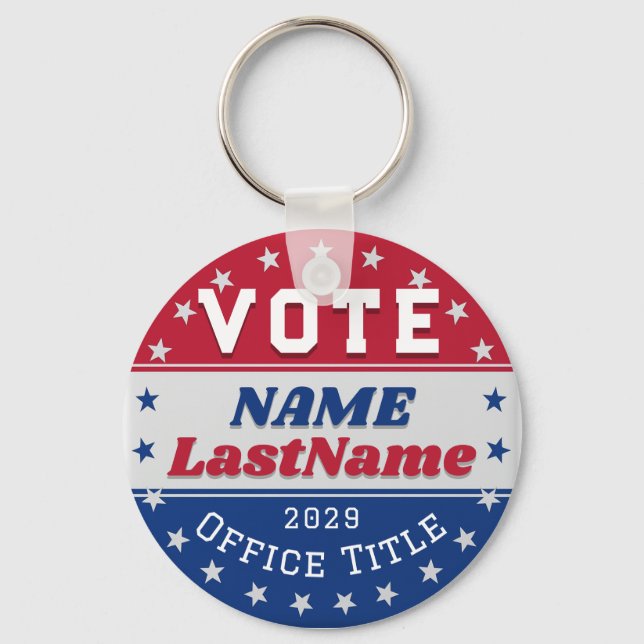 Custom Campaign Template for Elections Key Ring (Front)