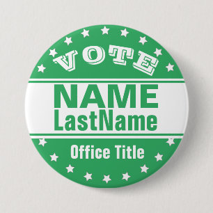 Custom Campaign Template Green / White 7.5 Cm Round Badge