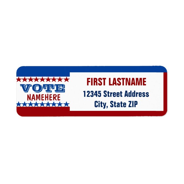 Custom Campaign Template Return Address Label (Front)