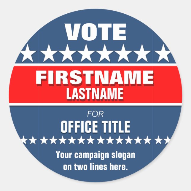 Custom Campaign Template Round Classic Round Sticker (Front)