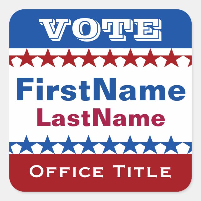 Custom Campaign Template Square Sticker (Front)