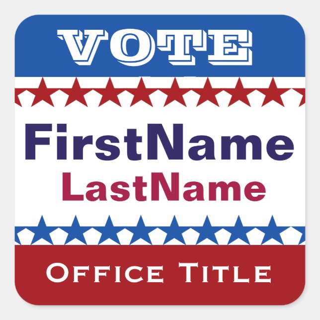 Custom Campaign Template Square Sticker (Front)