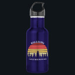 Custom Camping Trip Sunset Forest Family Reunion 532 Ml Water Bottle<br><div class="desc">Cool customised sunset water bottle for a family reunion. This custom nature water bottle features a beautiful vintage sunset over a forest of pretty trees under your personalised text.</div>