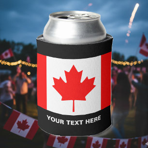 Custom Canadian flag can coolers for Canada Day