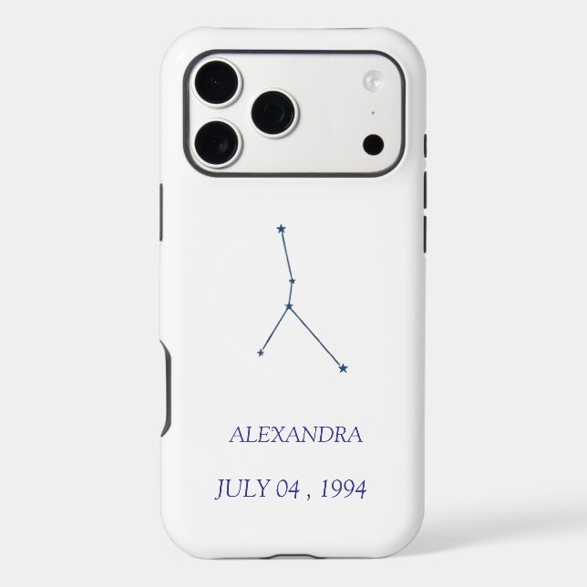 Custom Cancer Constellation iPhone Case | Personal (Back)