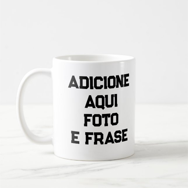 Custom Cancer: Photo and Phrases of Porcelana Coffee Mug (Left)