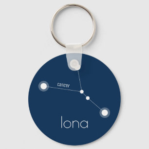 CUSTOM Cancer Zodiac Constellation Key Ring