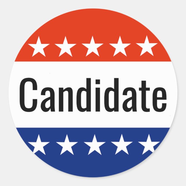 Custom Candidate Campaign 2024 Election Classic Round Sticker (Front)